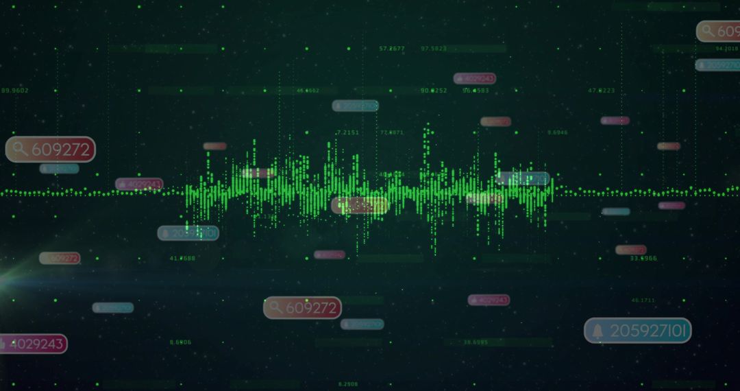 Green Waveform Analyzing Digital Interface with Interactive Data Points