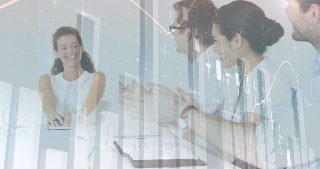 Team Analyzing Financial Data Growth and Planning Future Strategies