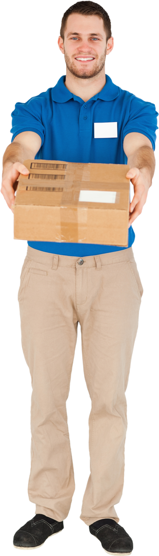 Transparent Background: Delivery Person Handing Over Parcel with Smile - Download Free Stock Images Pikwizard.com