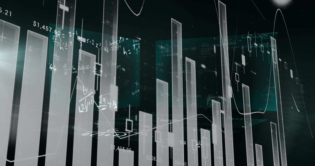 Digital data analysis with abstract bar graphs and equations