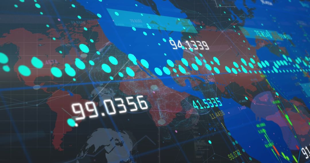 Global Data Visualization with Floating Numerical Overlays - Free Images, Stock Photos and Pictures on Pikwizard.com