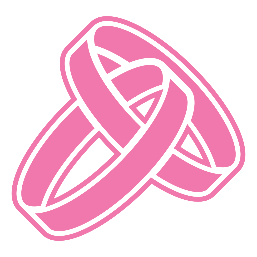 Interlocking Pink Rings on Transparent Background