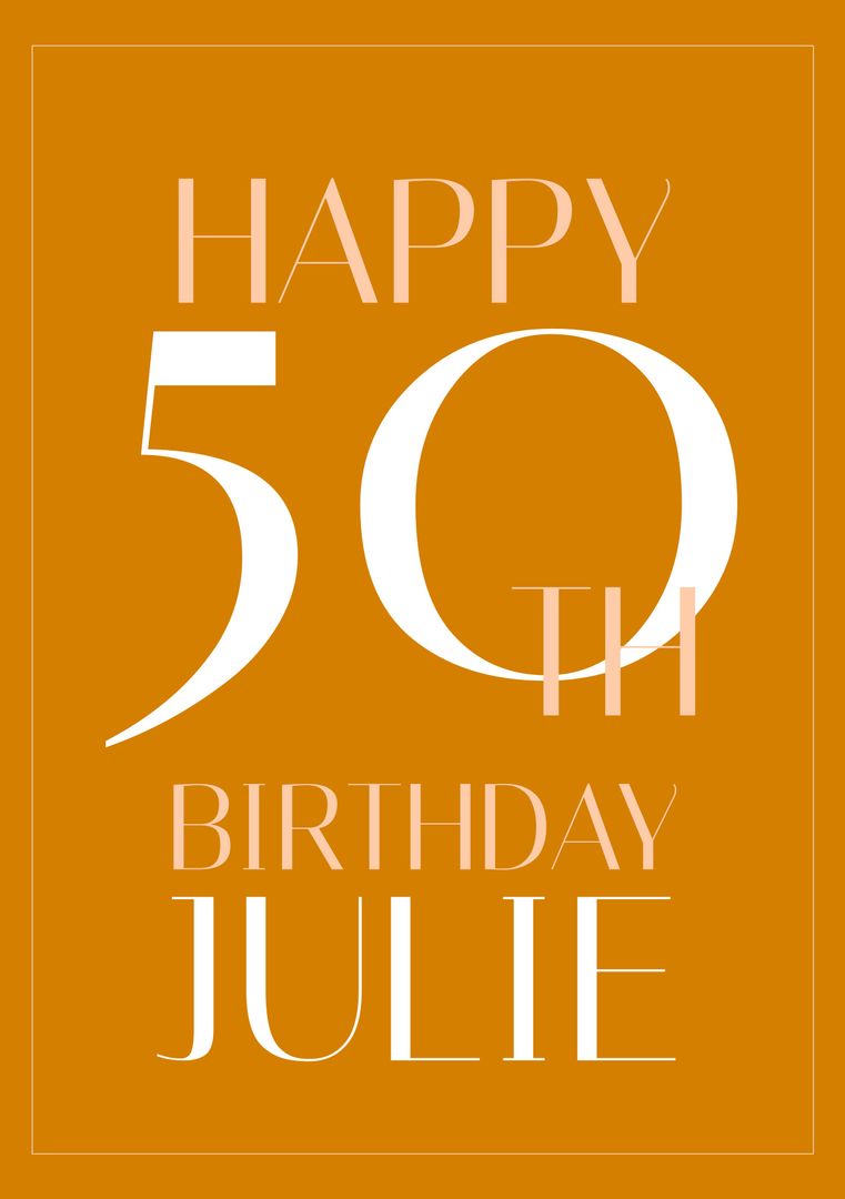 Elegant 50th Birthday Card with Bold Typography - Download Free Stock Templates Pikwizard.com