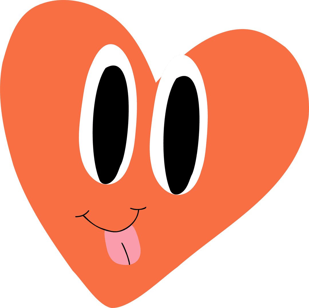 Cute and Playful Heart Character on Transparent Background