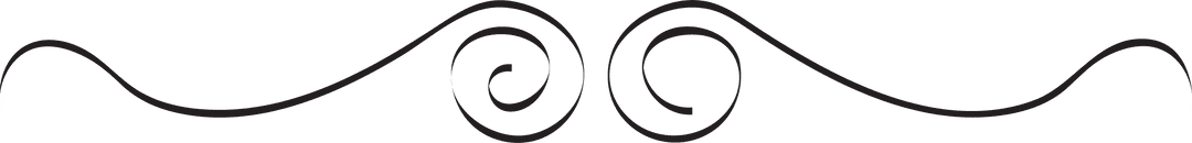 Elegant Black Decorative Swirl Design on Transparent Background