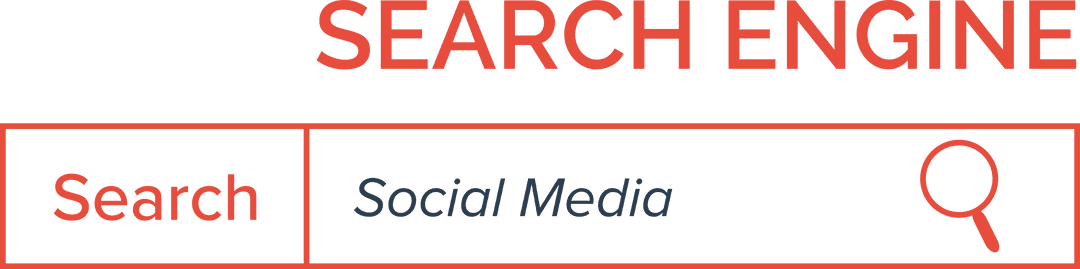 Online Search Engine Interface Illustration on Transparent Background