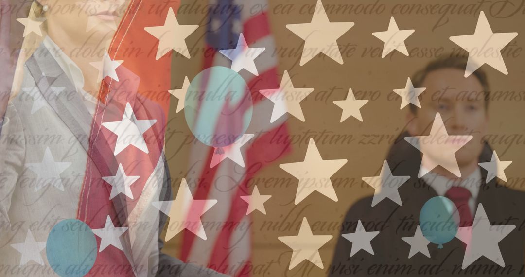 Double exposure of flag and American political scene with legislative text - Free Images, Stock Photos and Pictures on Pikwizard.com