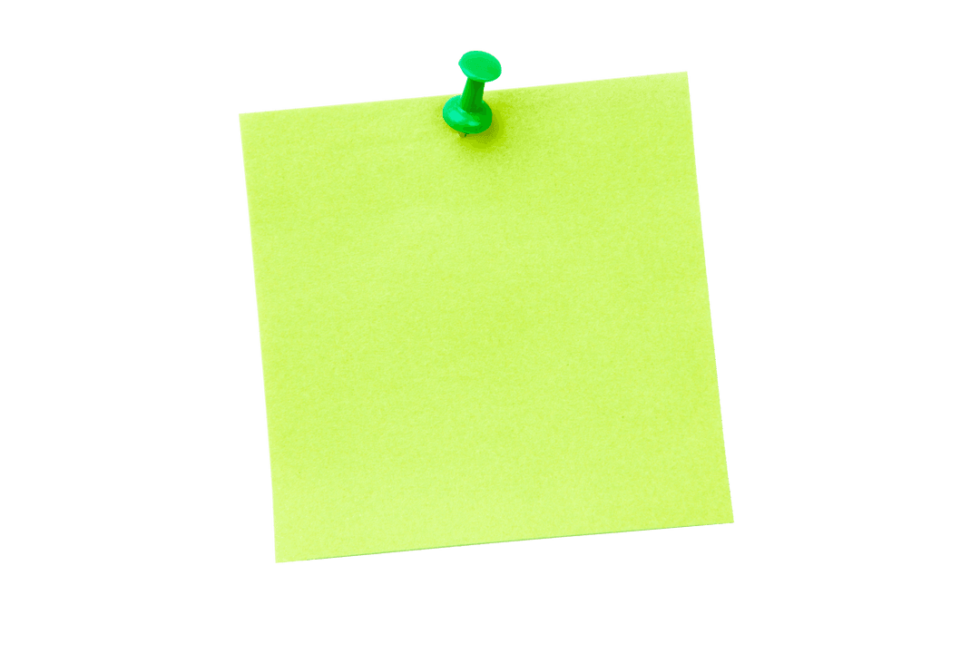 Transparent Green Note with Pin for Office Use and Communication