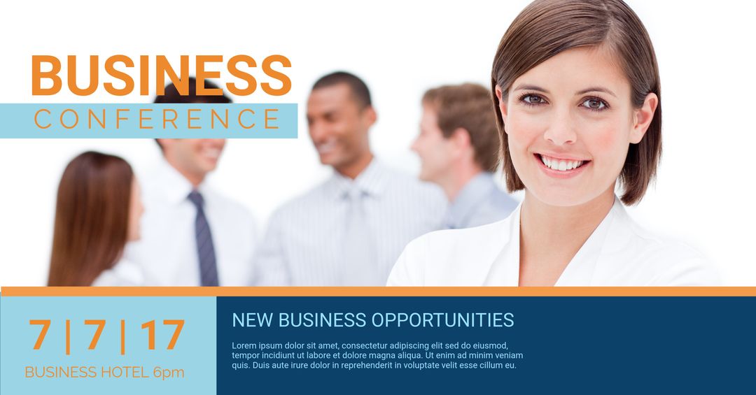 Professional Business Conference with Confident Woman Leading Discussions