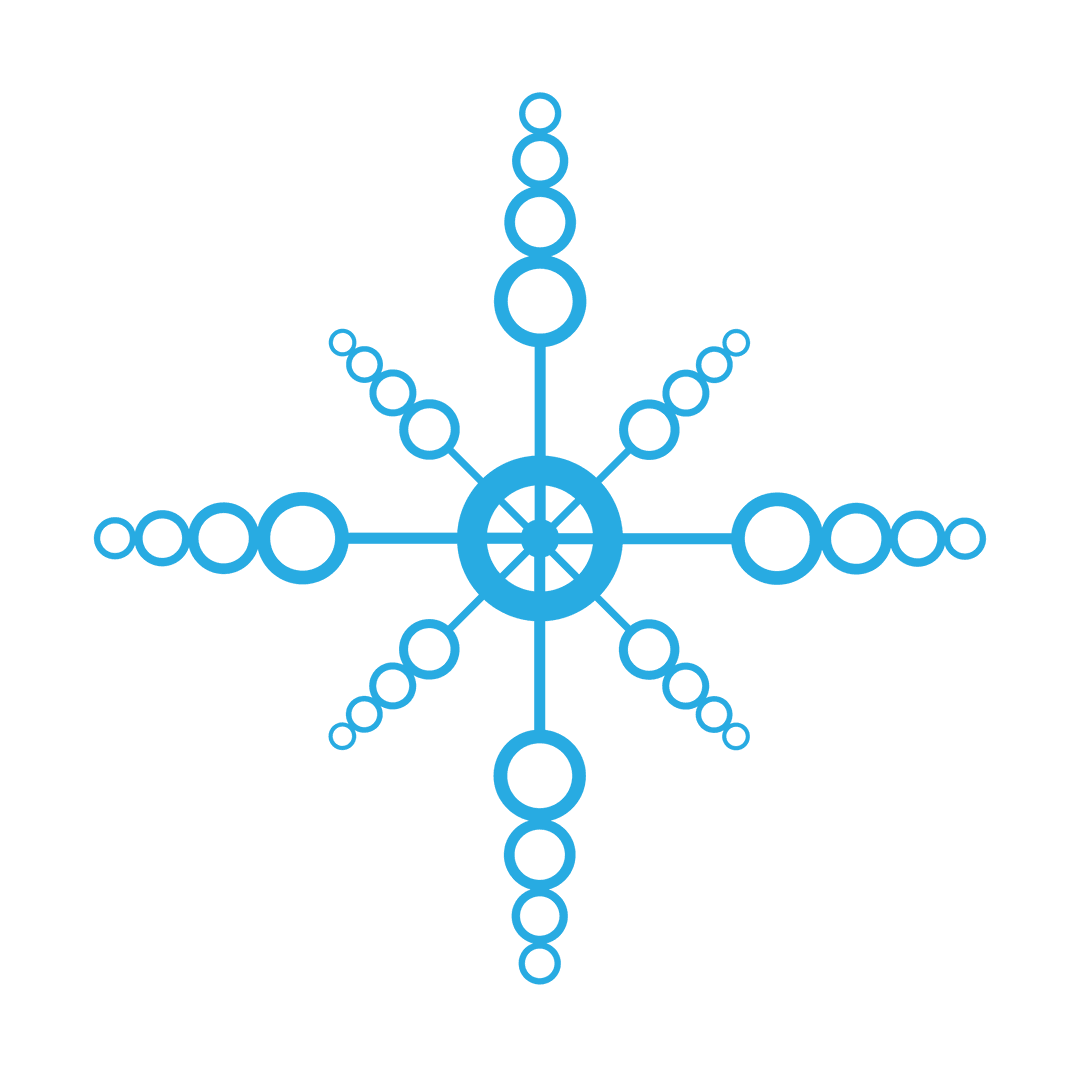 Transparent Blue Geometric Snowflake Design with Digital Circles - Download Free Stock Images Pikwizard.com