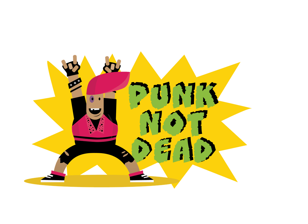 Punk Not Dead Graphic on Transparent Background