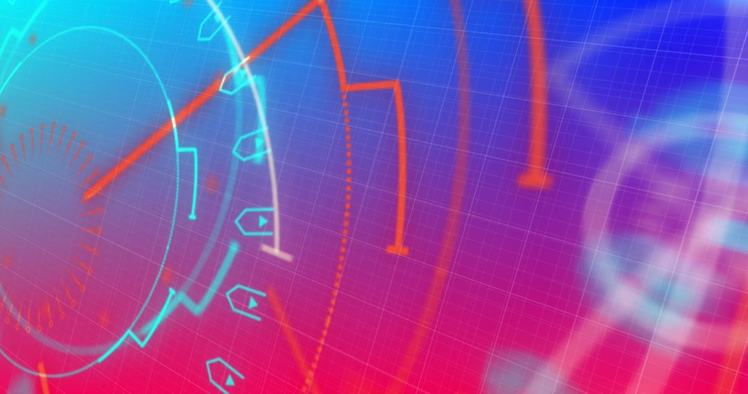 Abstract Futuristic Digital Overlay with Geometric Patterns