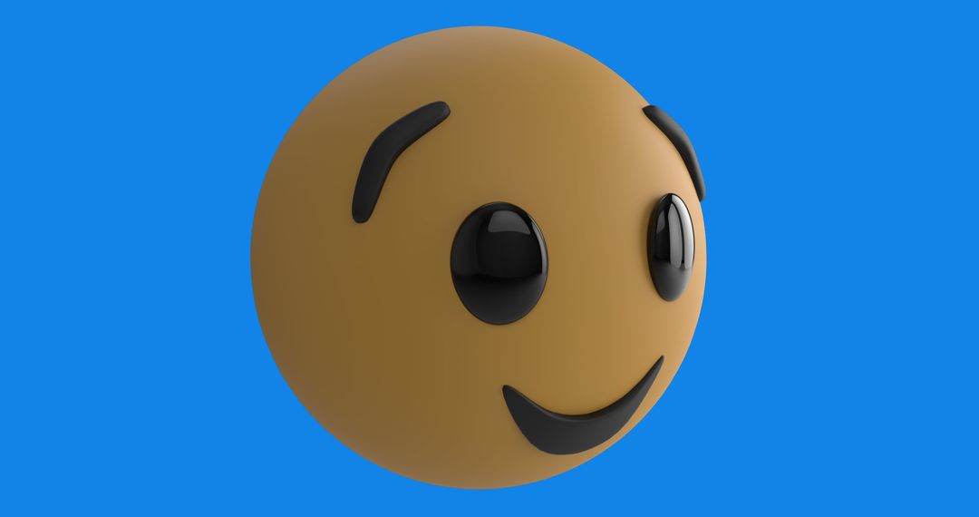 3D Smiley Face Emoji on Blue Background
