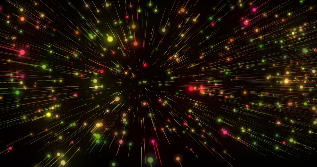 Dynamic Red and Green Lights in Radiant Burst Pattern