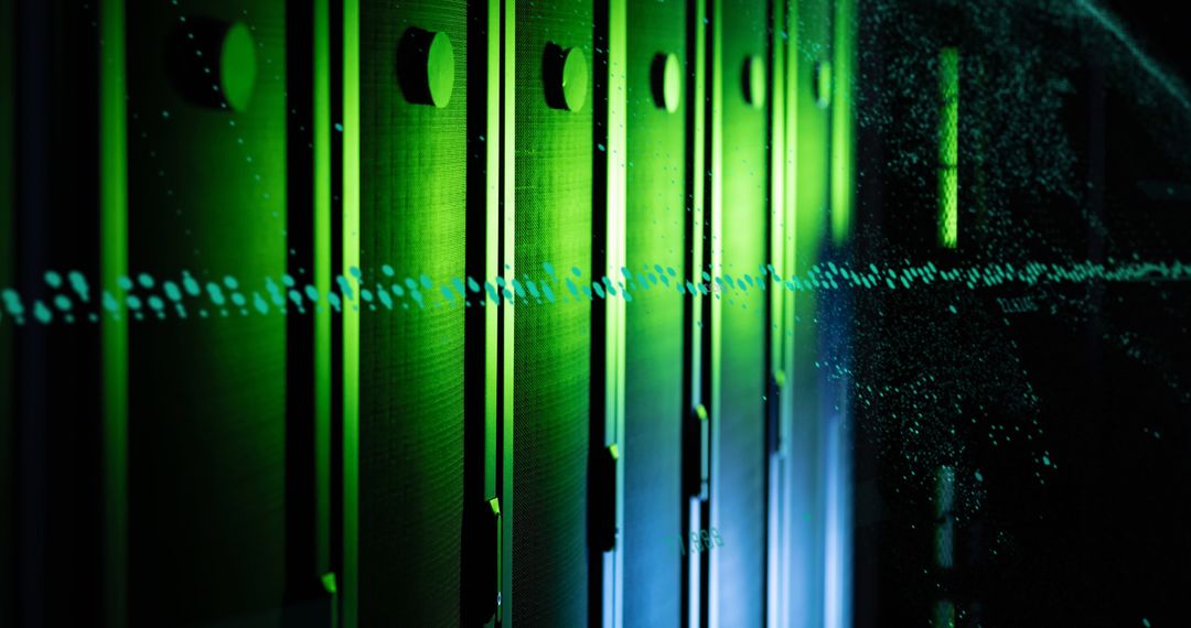 Modern Data Processing in Futuristic Server Room