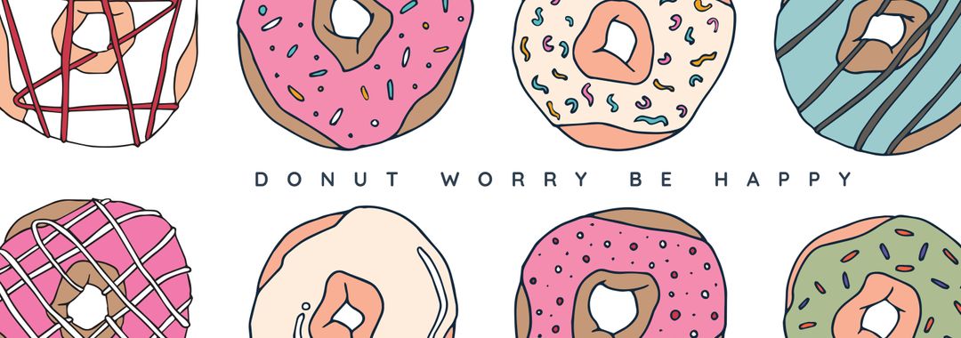 Colorful Donut Illustrations with Positive Message - Download Free Stock Templates Pikwizard.com