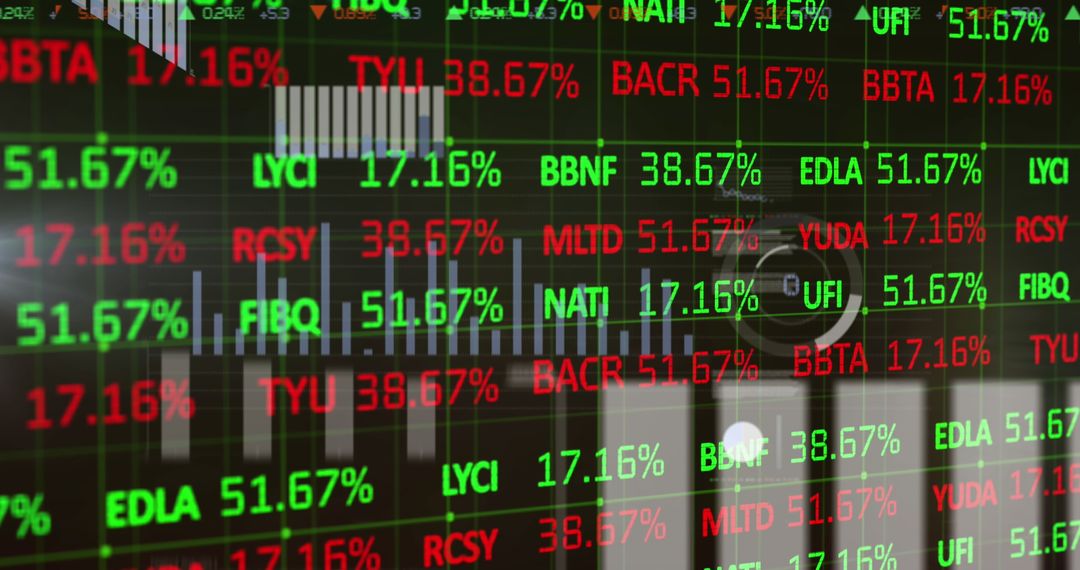 Dynamic Stock Market Data Display with Graph Overlay
