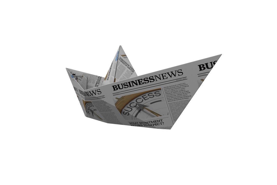 Origami Boat Made from Business News Transparent Background - Download Free Stock Images Pikwizard.com