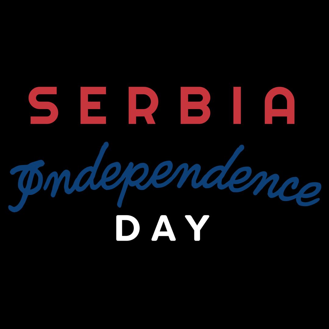 Serbia Independence Day Text Celebration Design