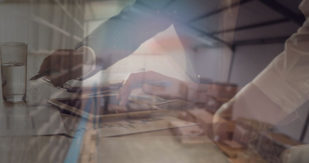 Business Collaboration with Global Shipping Concept Overlay