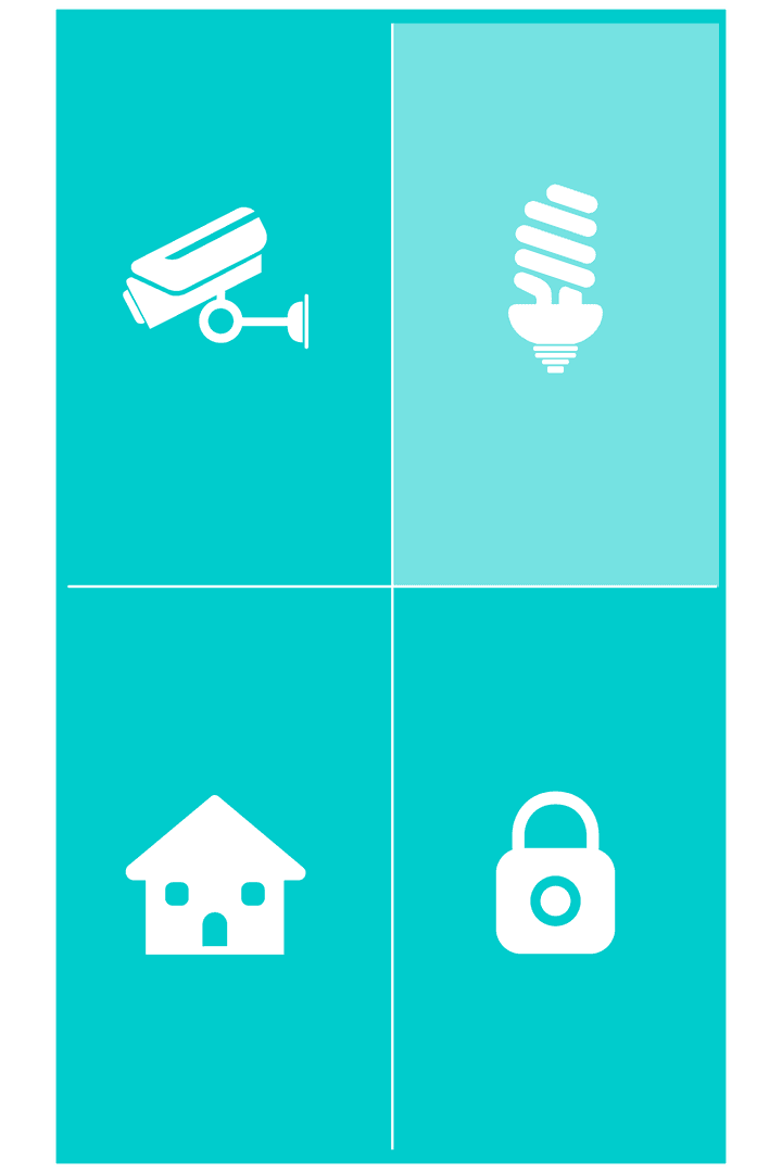 Transparent Security Concept Icons on Turquoise Smartphone Screen