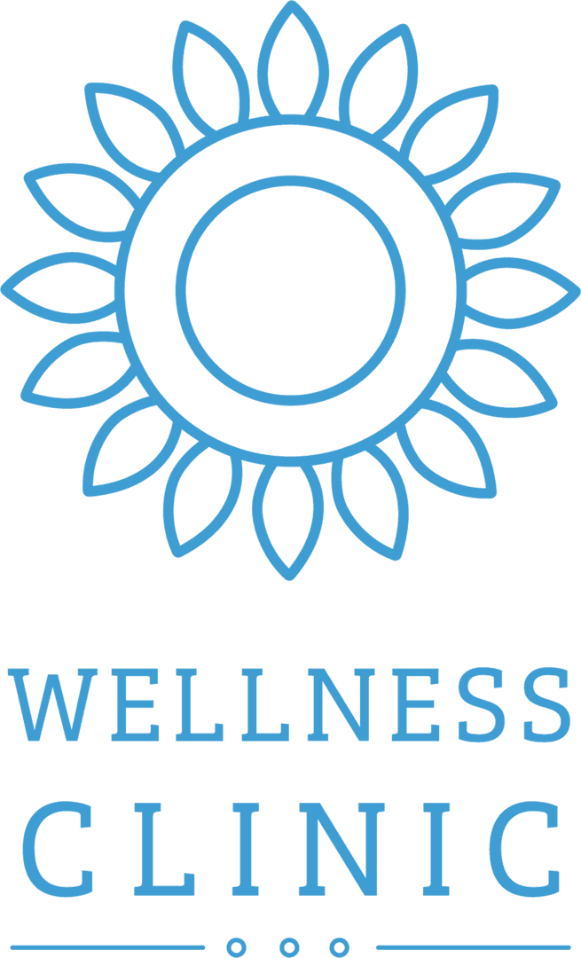 Wellness Clinic Logo with Floral Pattern on Transparent Background