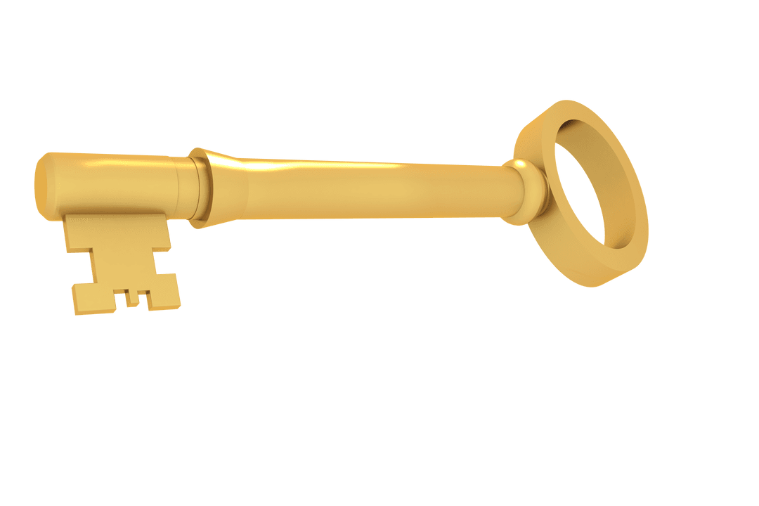 Golden Key Vector on Transparent Background Symbolizing Access - Download Free Stock Images Pikwizard.com