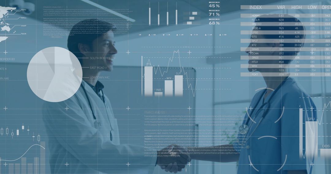 Medical Professionals Collaborating with Digital Analytics
