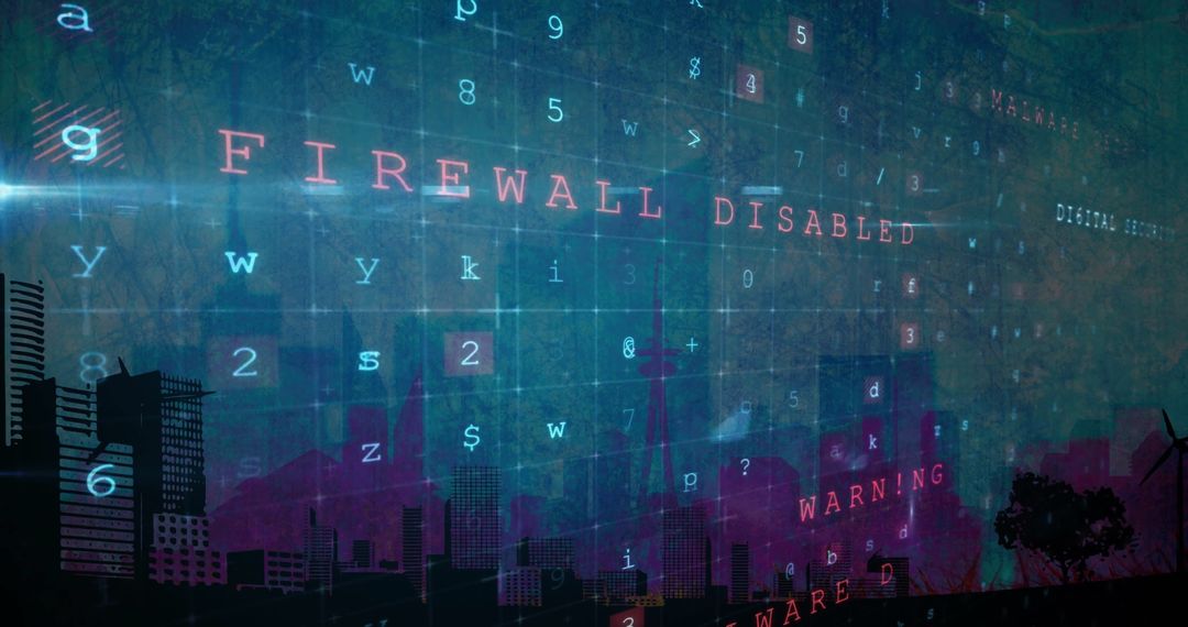 Digital Security Breach with Firewall Disabled Notification