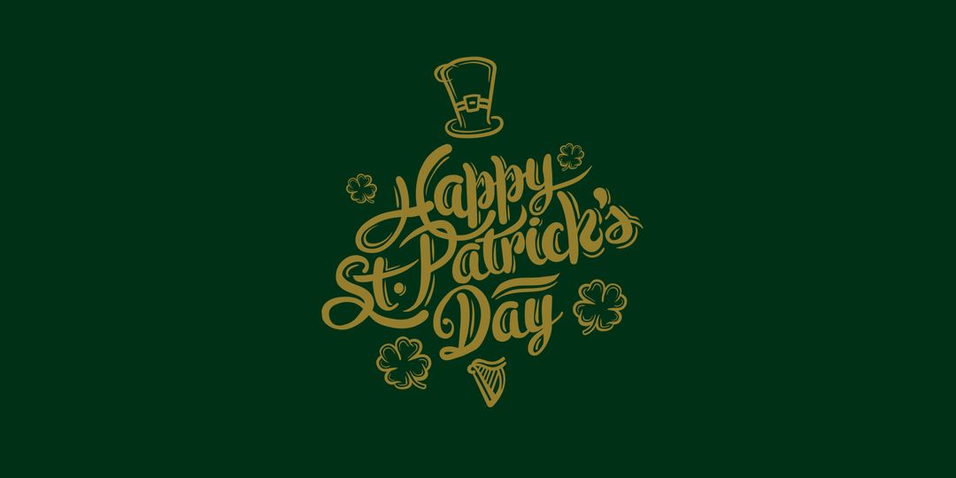 elegant st. patrick's day typography with shamrocks