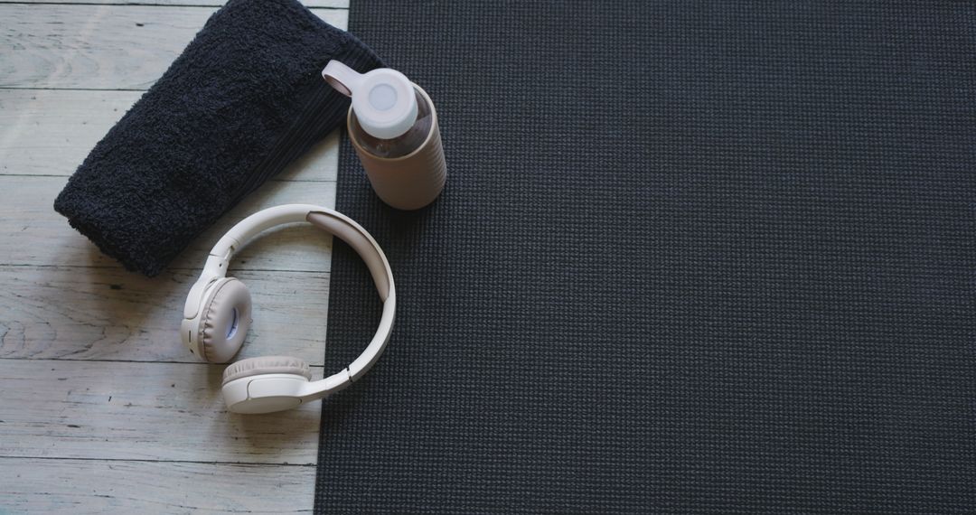 Minimalist Home Gym Setup with Yoga Mat and Accessories