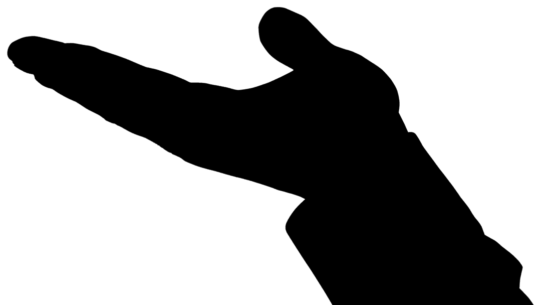 Transparent Hand Silhouette Reaching Gesture