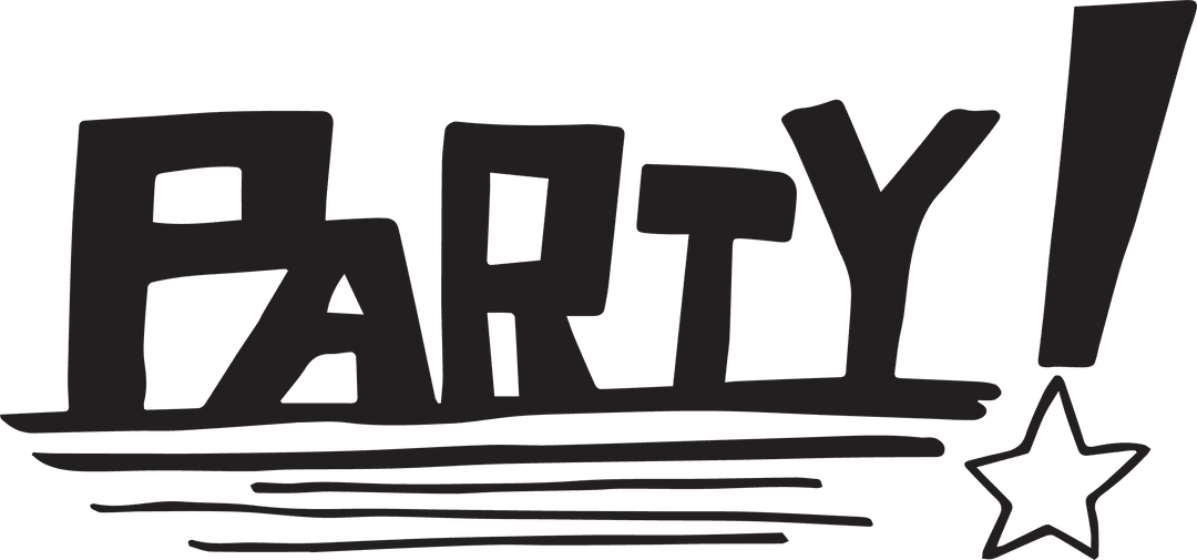 Transparent Celebration Party Bold Text Design