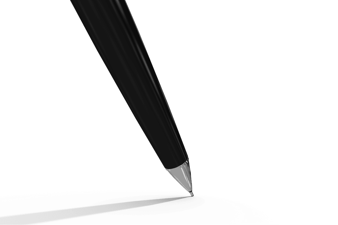 Close-up of Transparent Black Metallic Pen