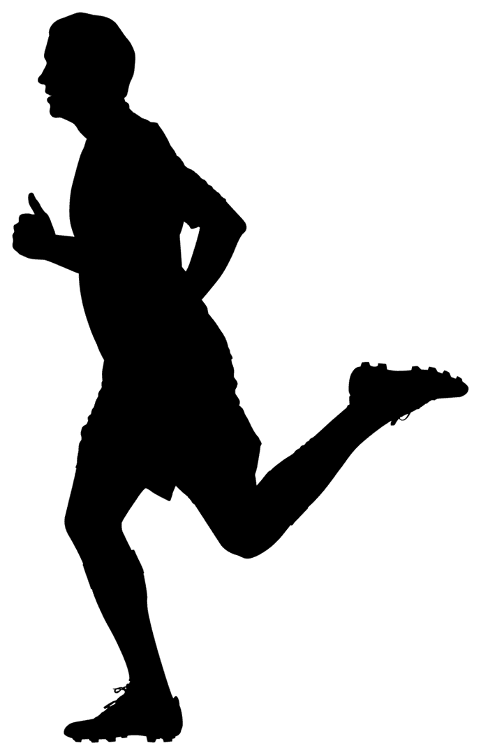 Male Football Player Silhouette on Transparent Background Sports Design