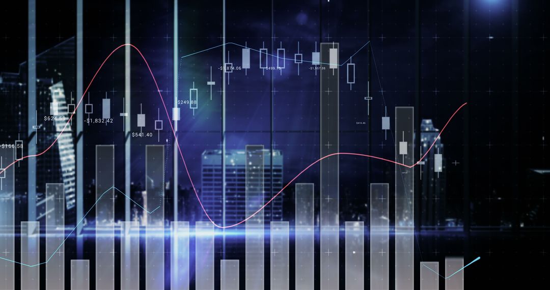 Abstract Financial Graphs and Data Analysis on Cityscape Background - Free Images, Stock Photos and Pictures on Pikwizard.com