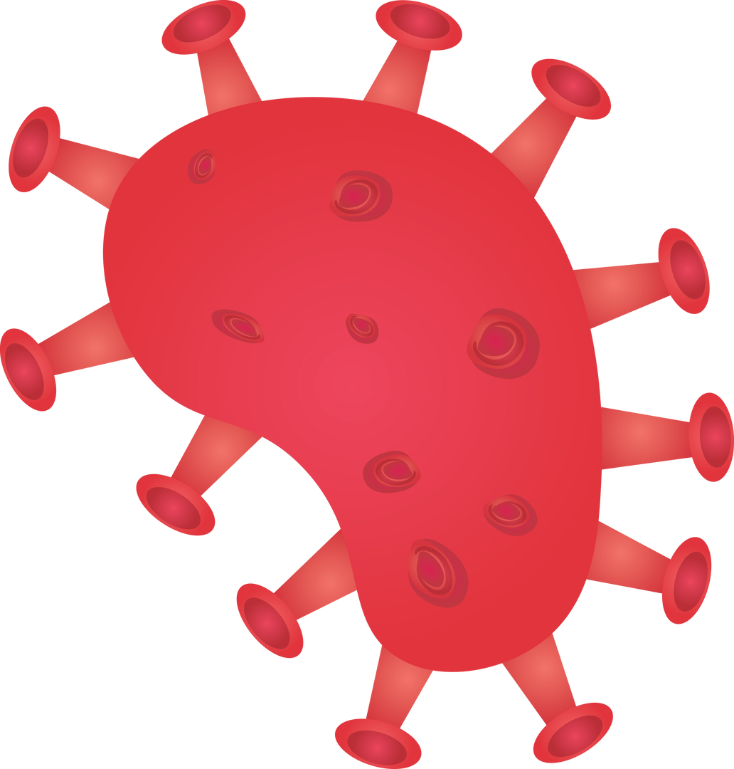 Digital Red Virus Cell on Transparent Background for Health Concept - Download Free Stock Images Pikwizard.com