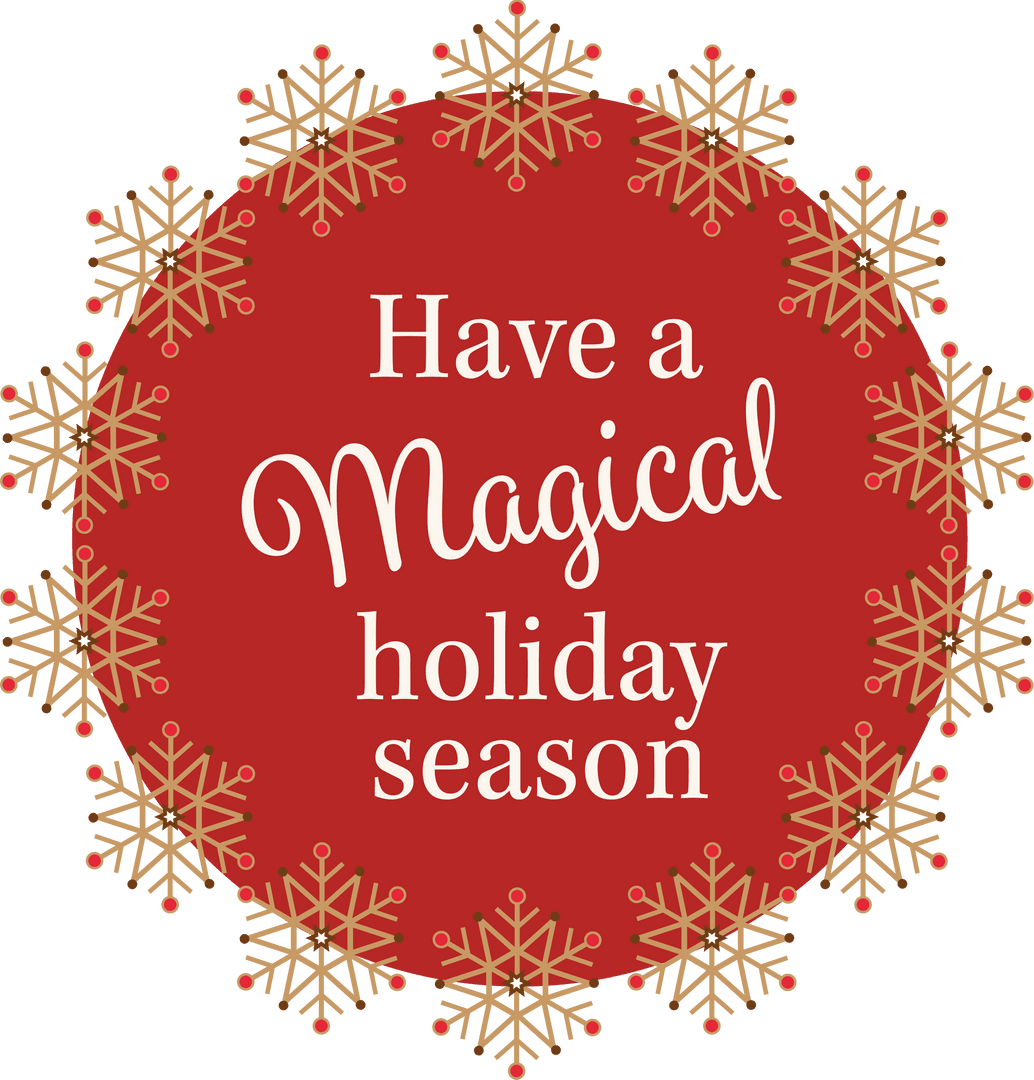 Transparent Red Holiday Wish with Snowflake Pattern