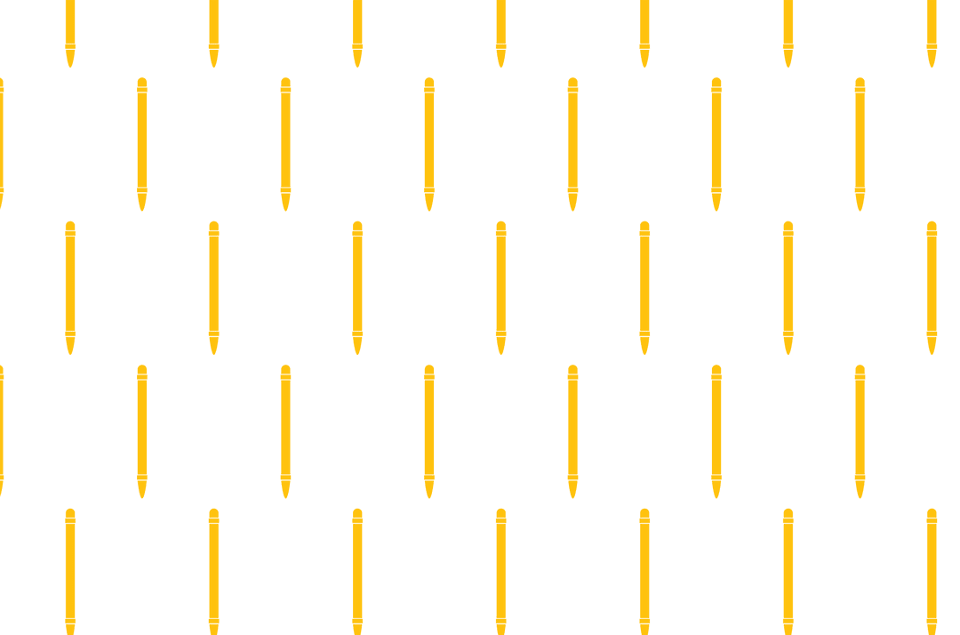 Seamless Pattern of Yellow Pencils on Transparent Background