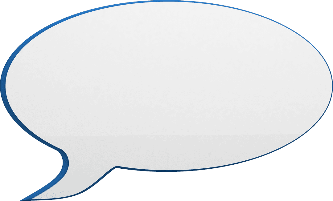 Transparent Speech Bubble with Blue Border for Text Overlay