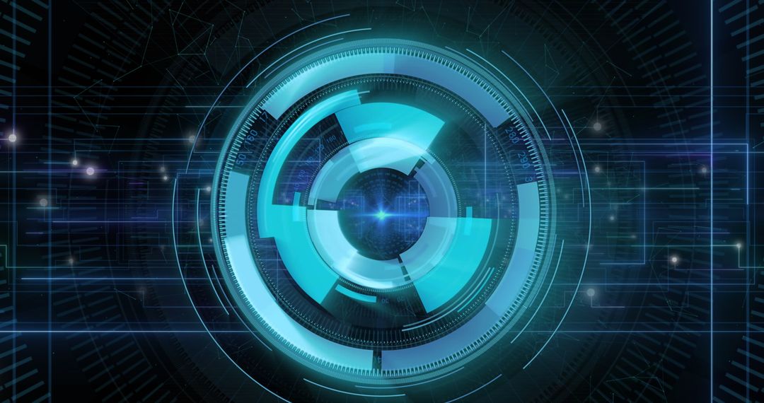 Futuristic Digital Interface with Scanning Sensor Graph