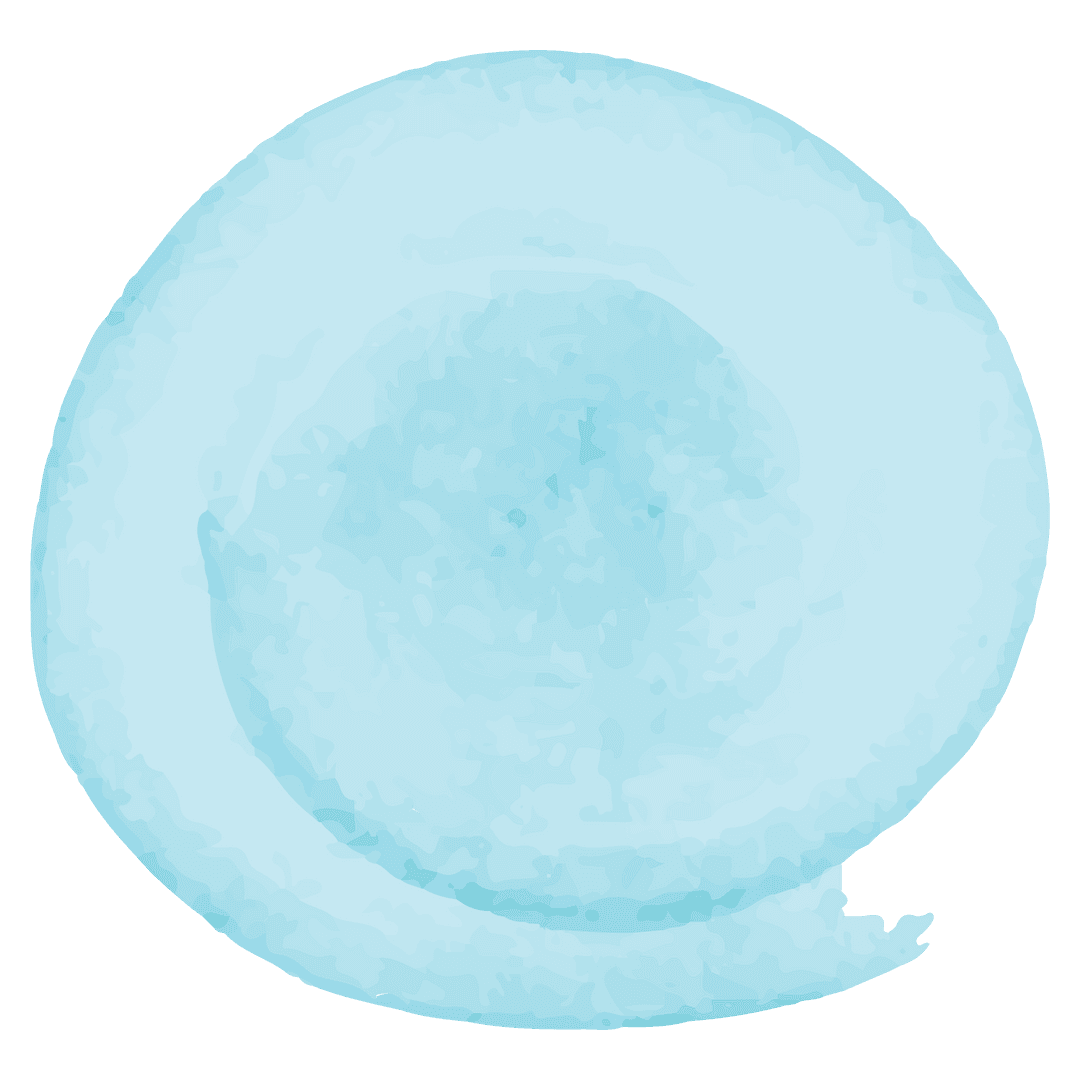 Aquamarine Paint Swirl Illustration on Transparent Background