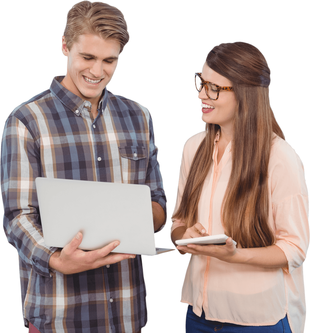 Successful Transparent Office Interaction Between Smiling Co-workers