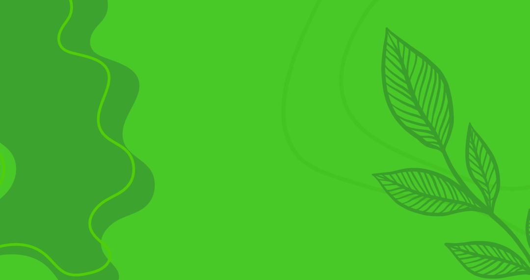 Fresh Green Background with Leaf Patterns for Eco Concepts