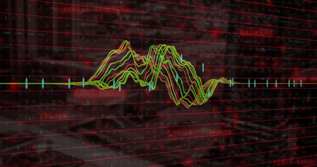 Dynamic Data Waves Pulsing on Urban Street Display
