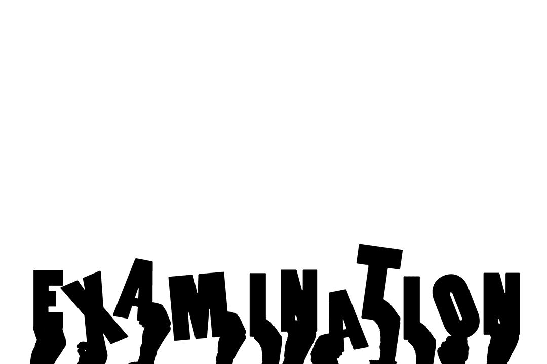 Transparent Silhouette of Hands Holding Examination Text