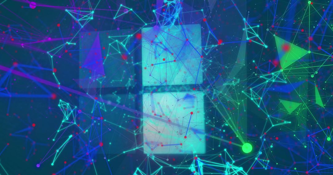 Abstract Digital Interface with Connections and Loading Bar