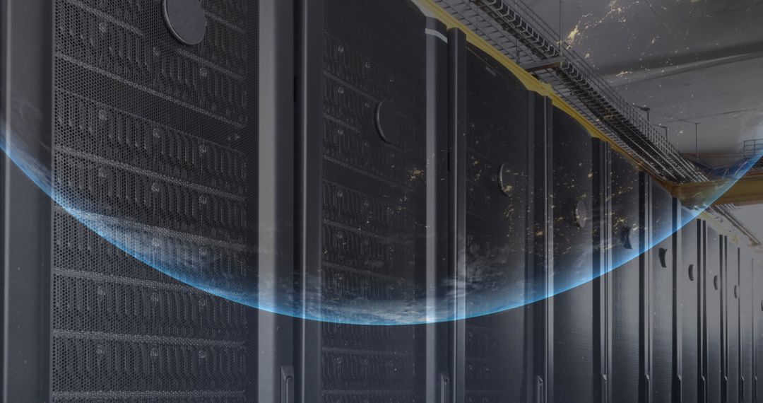 Global Networking and Technology Concept with Server Room