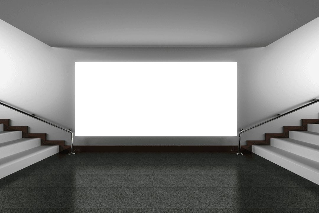 Elegant Modern Interior with Central Copy Space on Transparent Background