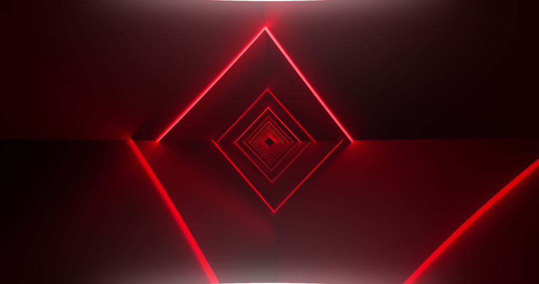 Abstract Red Neon Lines with QR Code Concept
